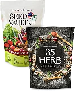 Gardeners Seed Vault Kit - 70 Varieties of Vegetable and Herb Seeds for ...