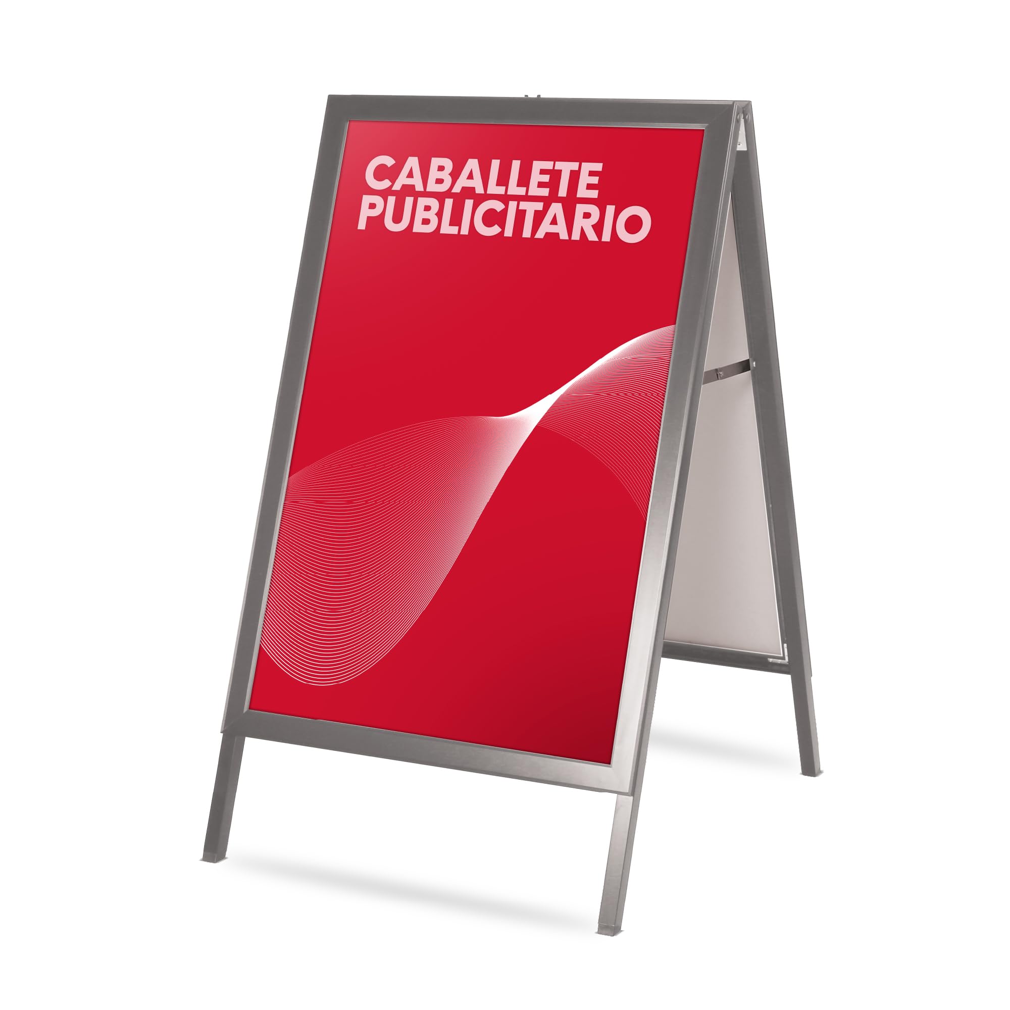 Caballete para Panel Publicitario uso interior y Exterior | Porta Carteles de Aluminio Doble Cara, Soporte para Carteles Plegable | Expositor de Anuncios Doble Cara | 700x1000mm