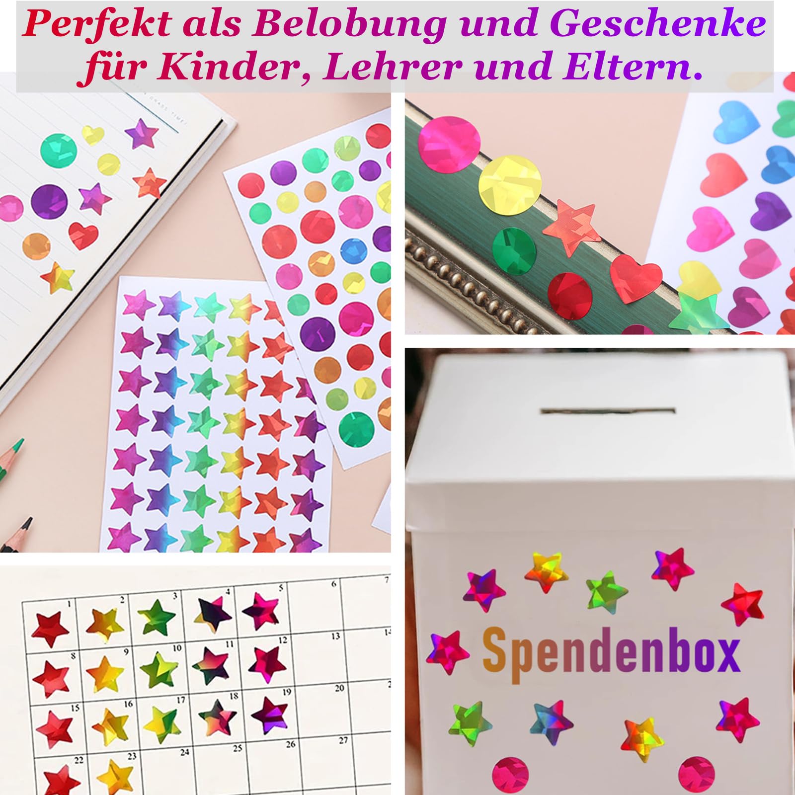 Autocollants à paillettes laser pour scrapbooking, récompense et étiquettes de bricolage