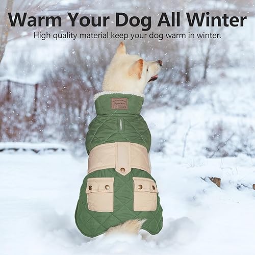 Miniatura 2 de KYEESE - Chaqueta para perro con agujero para correa, chaleco para perro con vellón para el invierno resistente al viento, capas para clima frío,