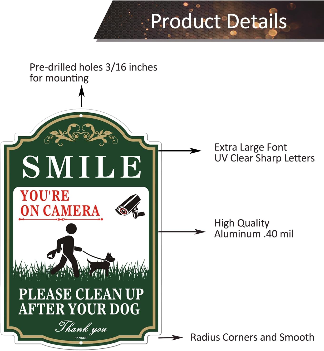 Clean Up After Your Dog Sign 2 Pack, 12 x 18 inches Rust Free .040 Aluminum Pool Sign, UV Protected, Fade Resistant