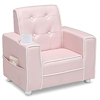 Vista 4 de Delta Children Chelsea Kids - Silla tapizada con soporte para tazas, color rosa