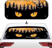 Vista 45 de Biyejit Parasol para ventana trasera de coche de vaca blanca y negra con ventosa, accesorios de automóvil con estampado de vaca, bloqueador solar