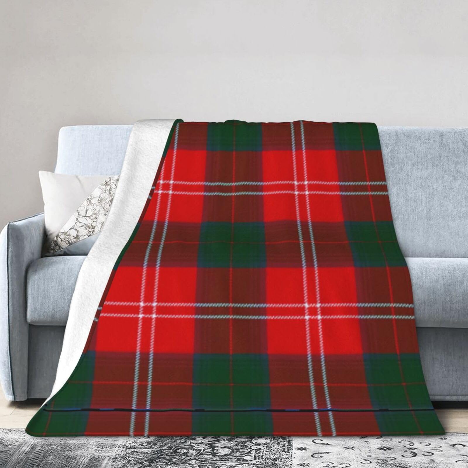 ERTDFXCV Clan Fenton Tartan Blanket 80"x60"