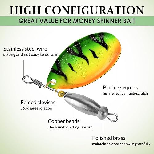 Miniatura 3 de THKFISH Spinnerbait Spinners Spinnerbait señuelos de trucha Señuelos de pesca para lubina trucha Crappie