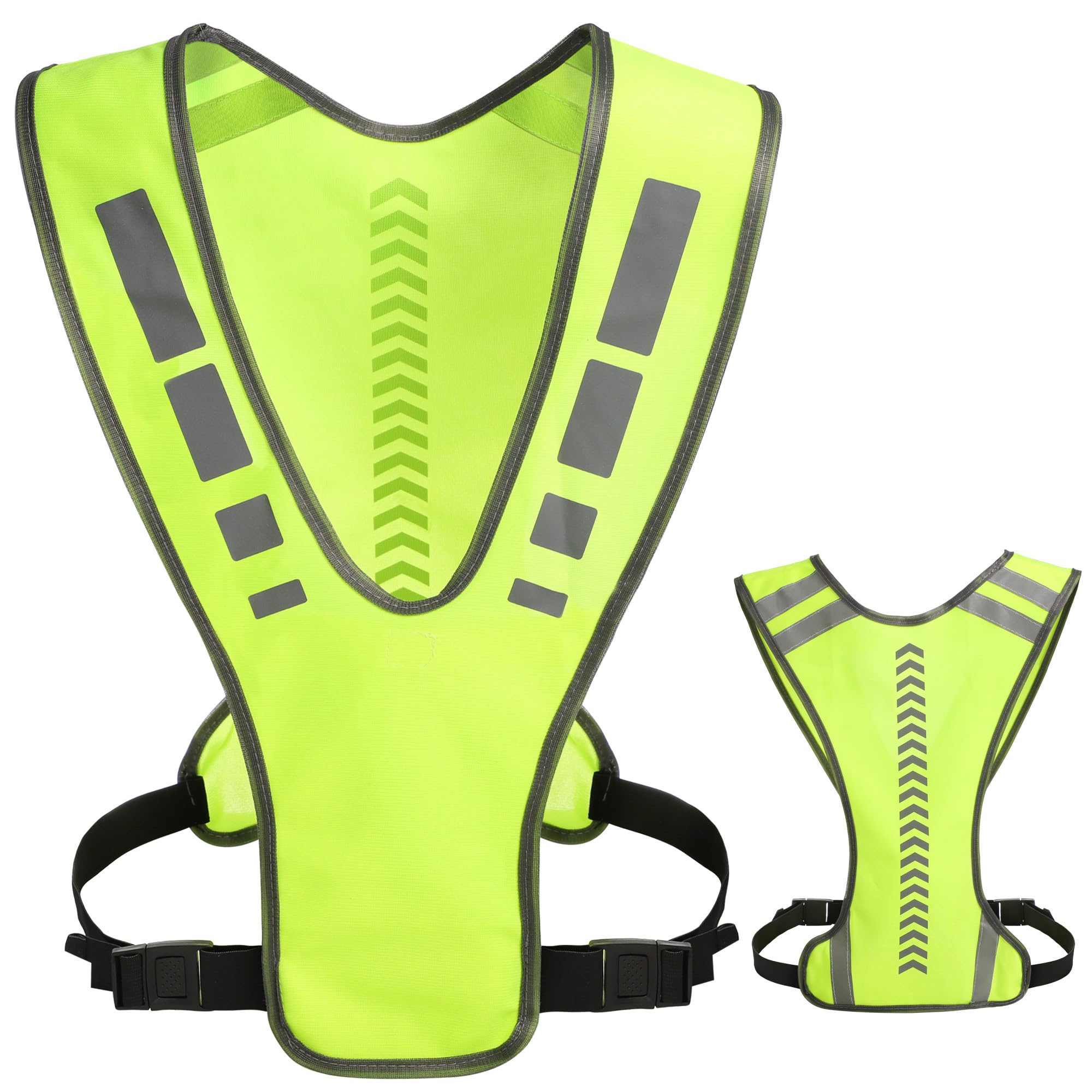 Uncle Paul Reflective Running Gears - Adjustable Hi Vis Vest with Pocket for Men Women, High Visibility Safety Vest for Running Cycling Jogging Hiking Dog Walking Sports Adults Kids