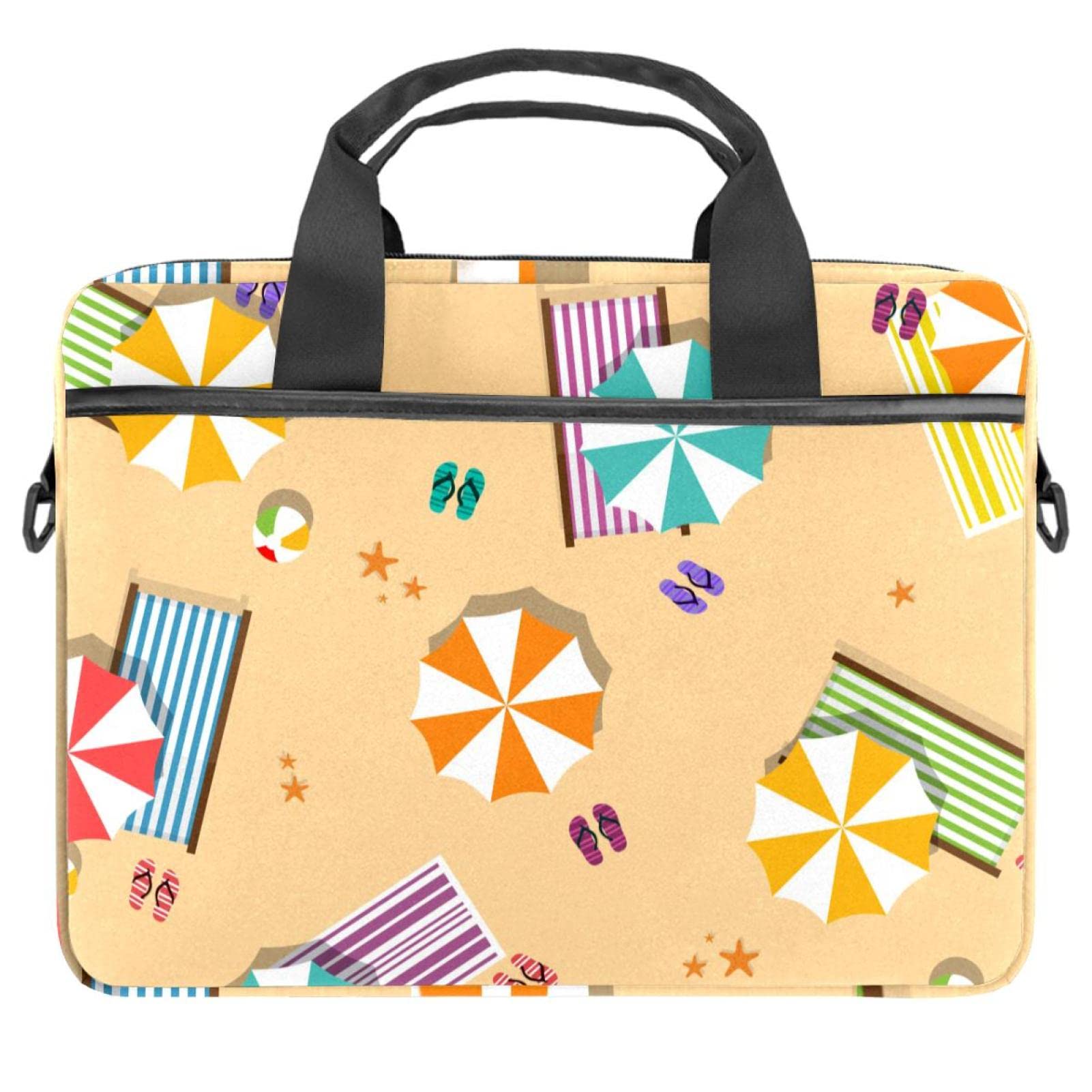 Maletín para portátil de 14 pulgadas con estampado de cocoteros y playa funda protectora 7