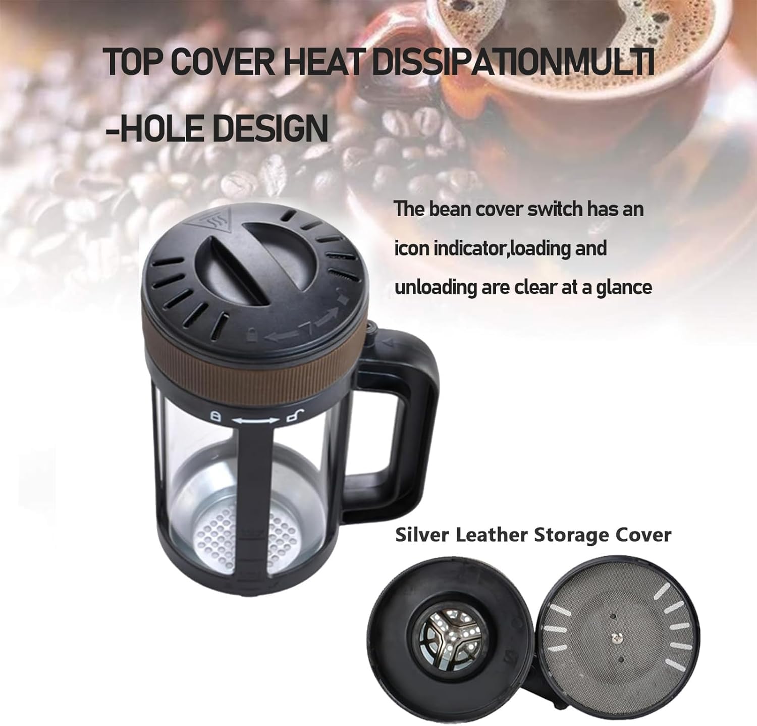 Tostatrice per caffè, Tostatrice elettrica per Chicchi di caffè da 2400 W con Tempo e Temperatura Regolabili, Tostatrice per Chicchi di caffè da 300 g, Kit per tostatura del caffè PE