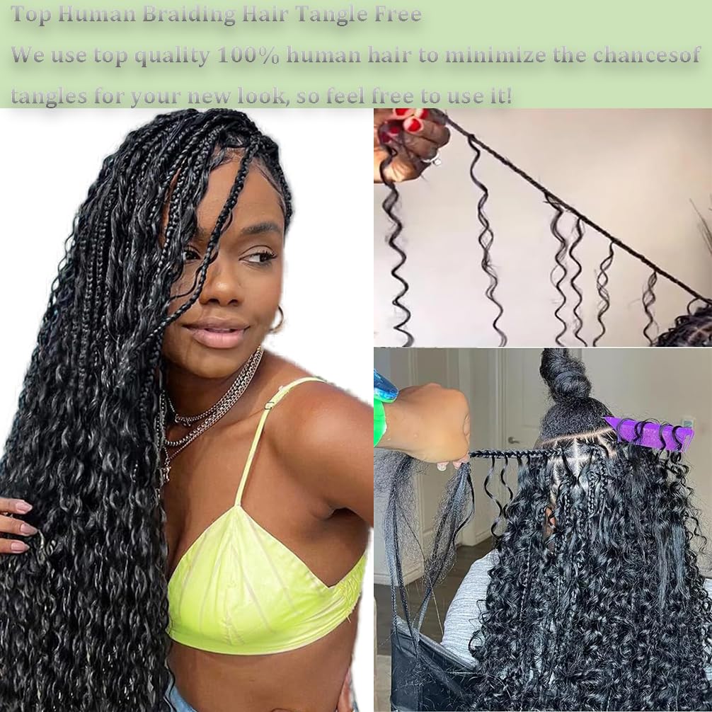 Human Hair Bundles Water Wave Full and Thick for Women Curly Burmese Human Hair Bundles 100% Unprocessed Wet and Wavy Hair Bundles Natural Black Color(30 inch)