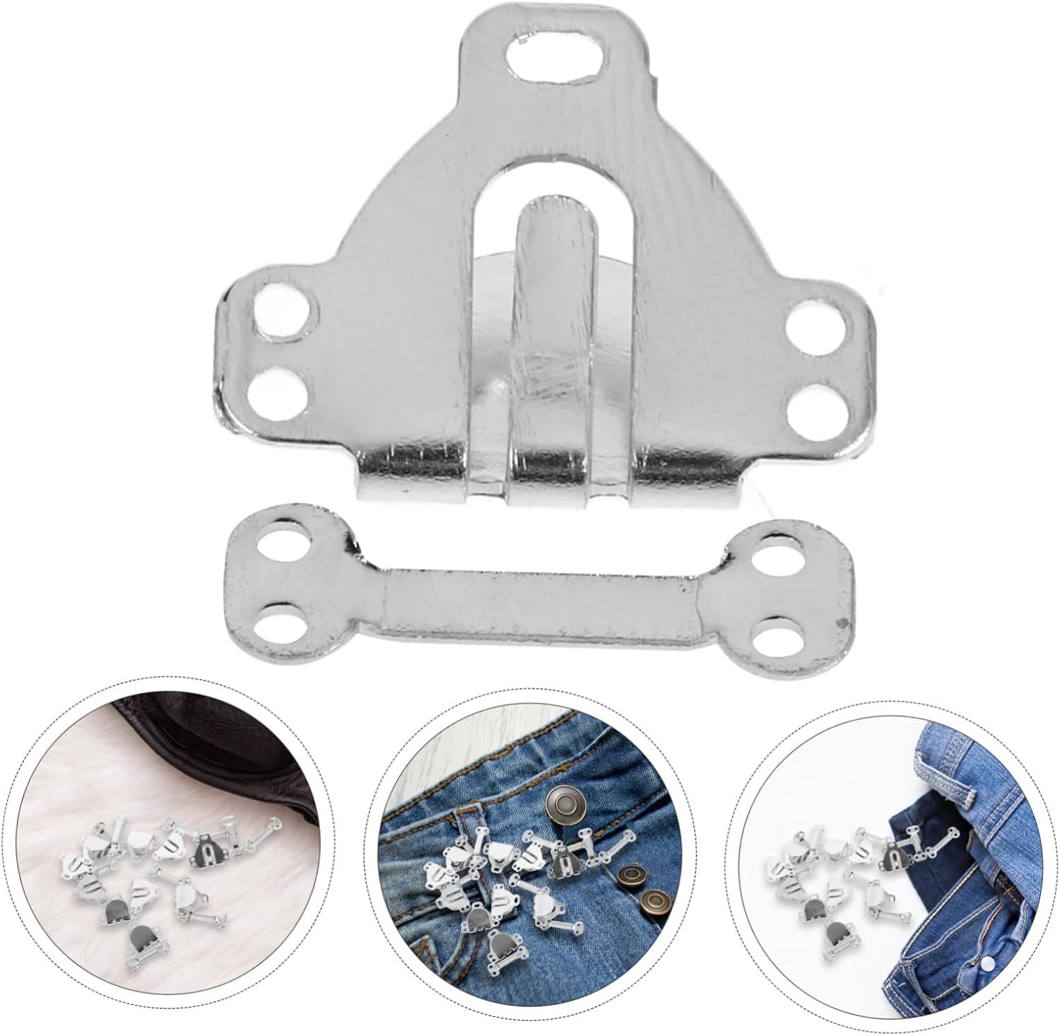 Cabilock 10sets Metal Hook and Eye Fasteners for DIY Sewing Projects Silver Clothing Closures for Skirts Dresses and Bras for Crafting and Fashion Design