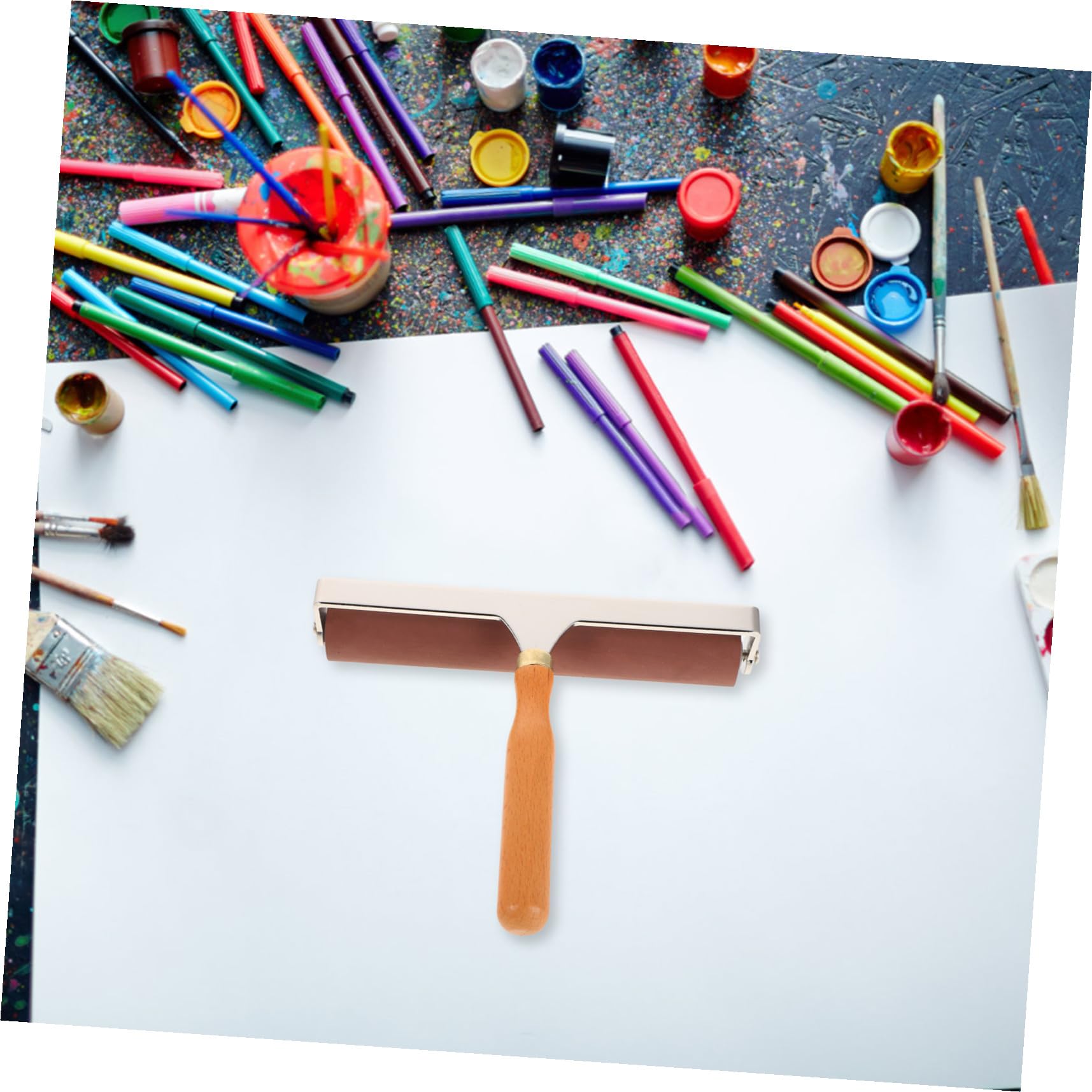 Homoyoyo Rodillo de Goma para Impresión Rodillo de Tinta para Artesanía Aplicación Uniforme para Grabado Artístico Manualidades Estampado y Decoración Papel Tela y Vinilo