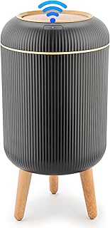Pukomc Smart Sensor Wastebasket, Convenient and Hygienic Easy to Use, Technology Sensor Waterproof Wastebasket Plastic Trash can for Kitchen, Bathroom, Bedroom, Living Room, Office and Outdoor Black