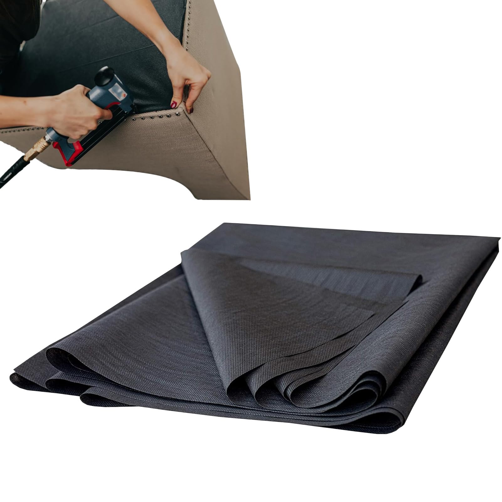 Upholstery Black Cambric Dust Cover Fabric Replacement, Black Base Lining Fabric Replacement For Sofas, Chairs, Spring Foundation, Conceals Frame And Staple Inside Furniture, 60 Inch X 3 Yard