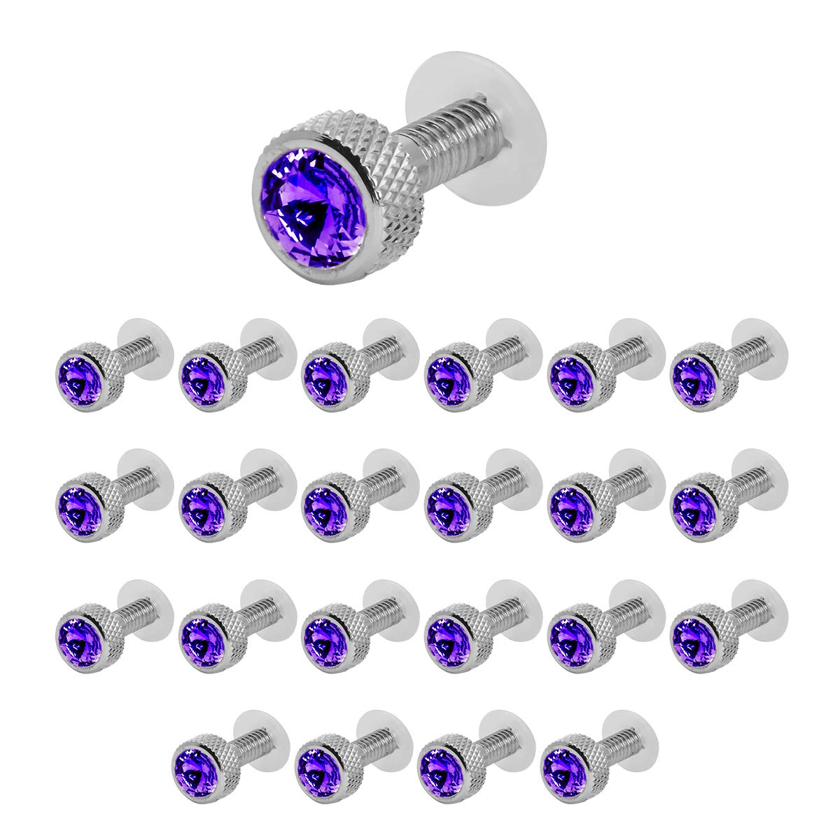 GG Grand General 67254 Purple Chrome Plated Dash Screw Crystal for Pete 2000 Up (Set of 22)-image-33