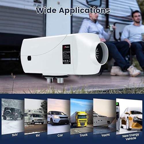 Miniatura 7 de HCALORY Calentador de aire diésel de 12 V 5 KW-8 KW con silenciador calentador de estacionamiento diésel de tanque de combustible de 10 L con