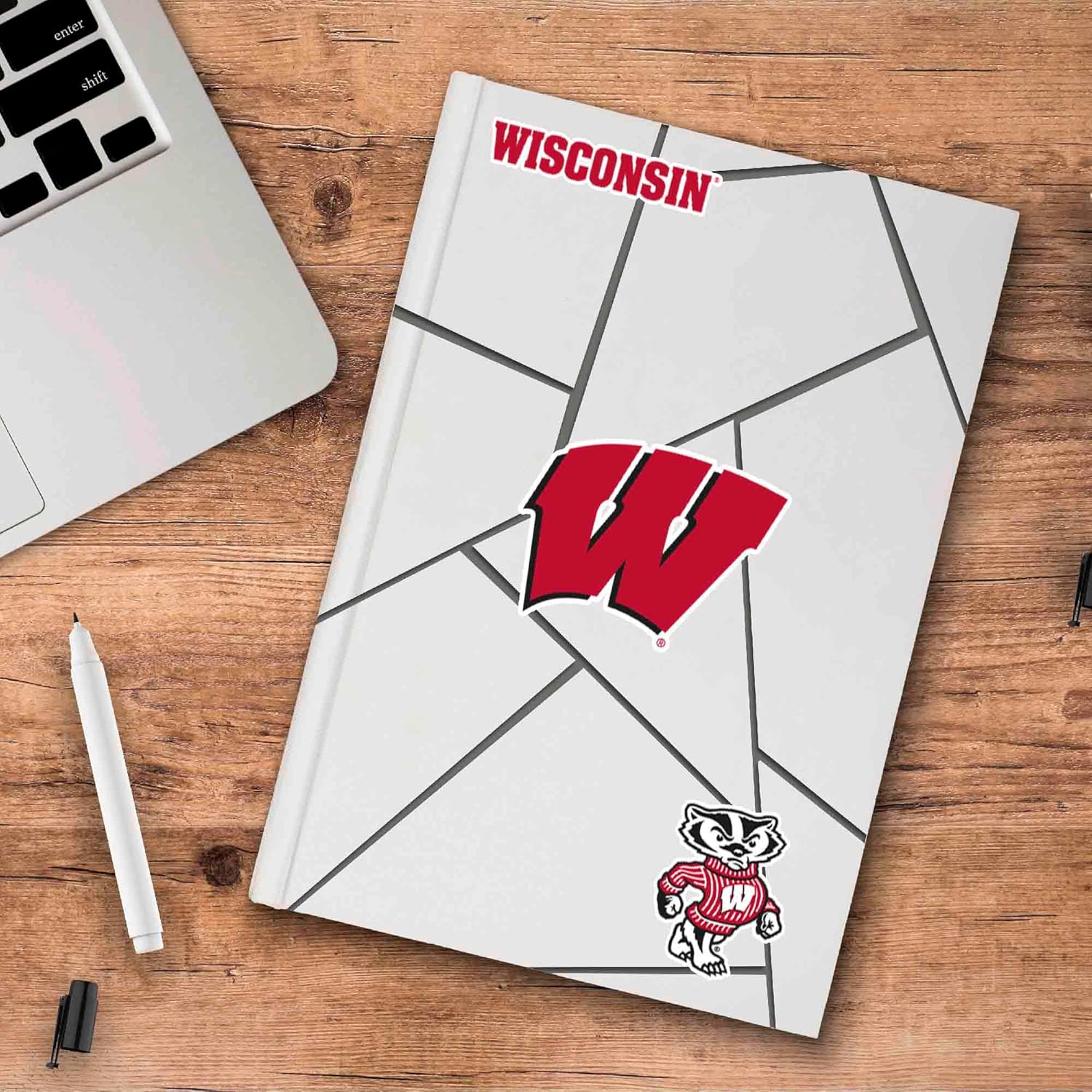 FANMATS NCAA University of Wisconsin 3 Piece Decal Set