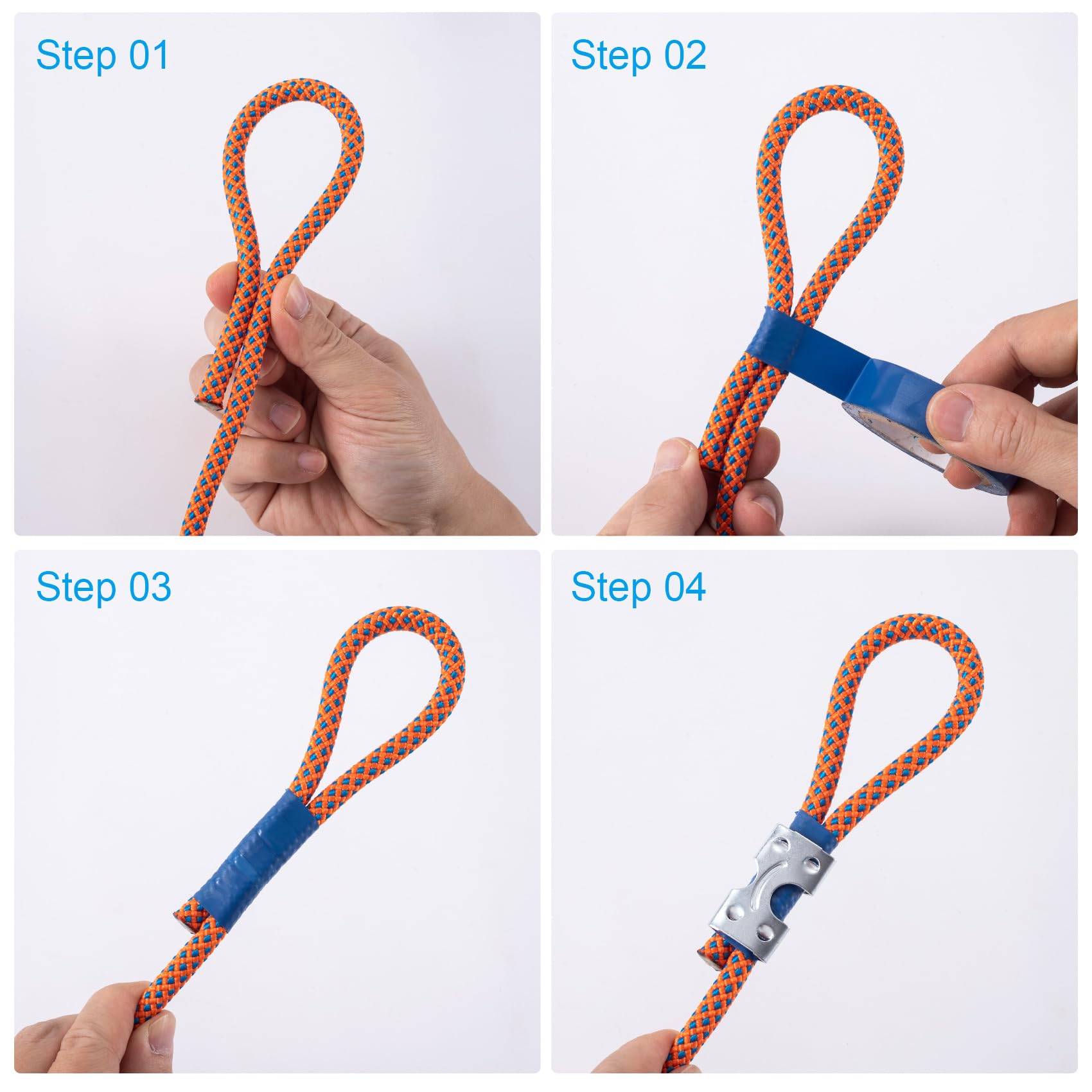 Heavy Duty Rope Clips 4 Pack QWORK 4 Pack Solid Brass Rope Clips - Heavy Duty Double Rope Clamps For 1/2" And 5/8" Rope, For Dog Leads, Marine, Projects 1/2 Inch Rope Clamp - View #14