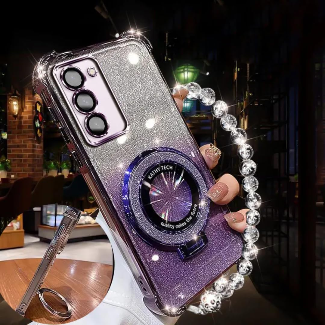 Coque à paillettes Samsung S22 Plus avec cordon pour sorties et voyages - 4