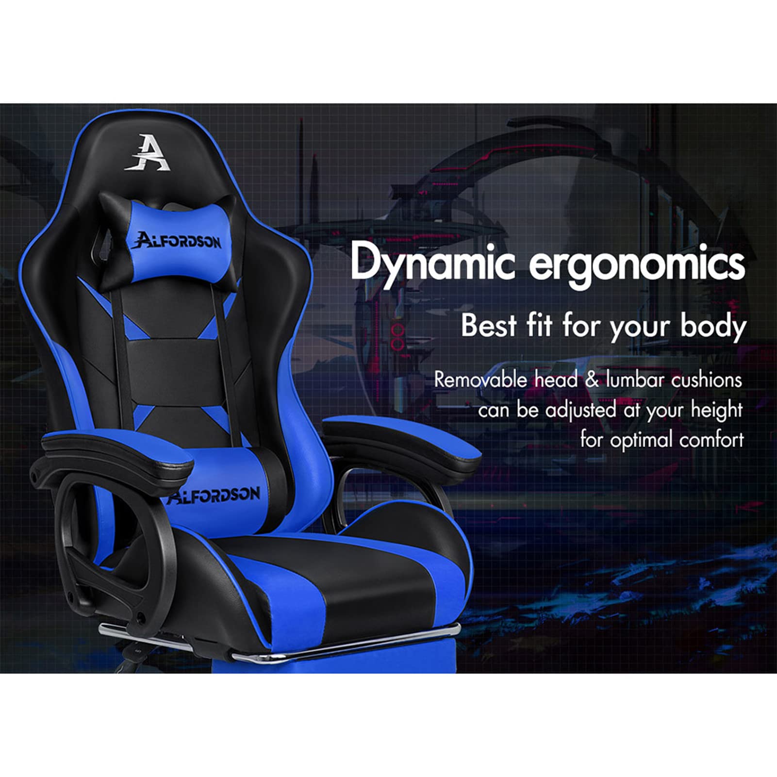 Asientos Deportivos Silla Gaming ALFORDSON Soporte Lumbar De
