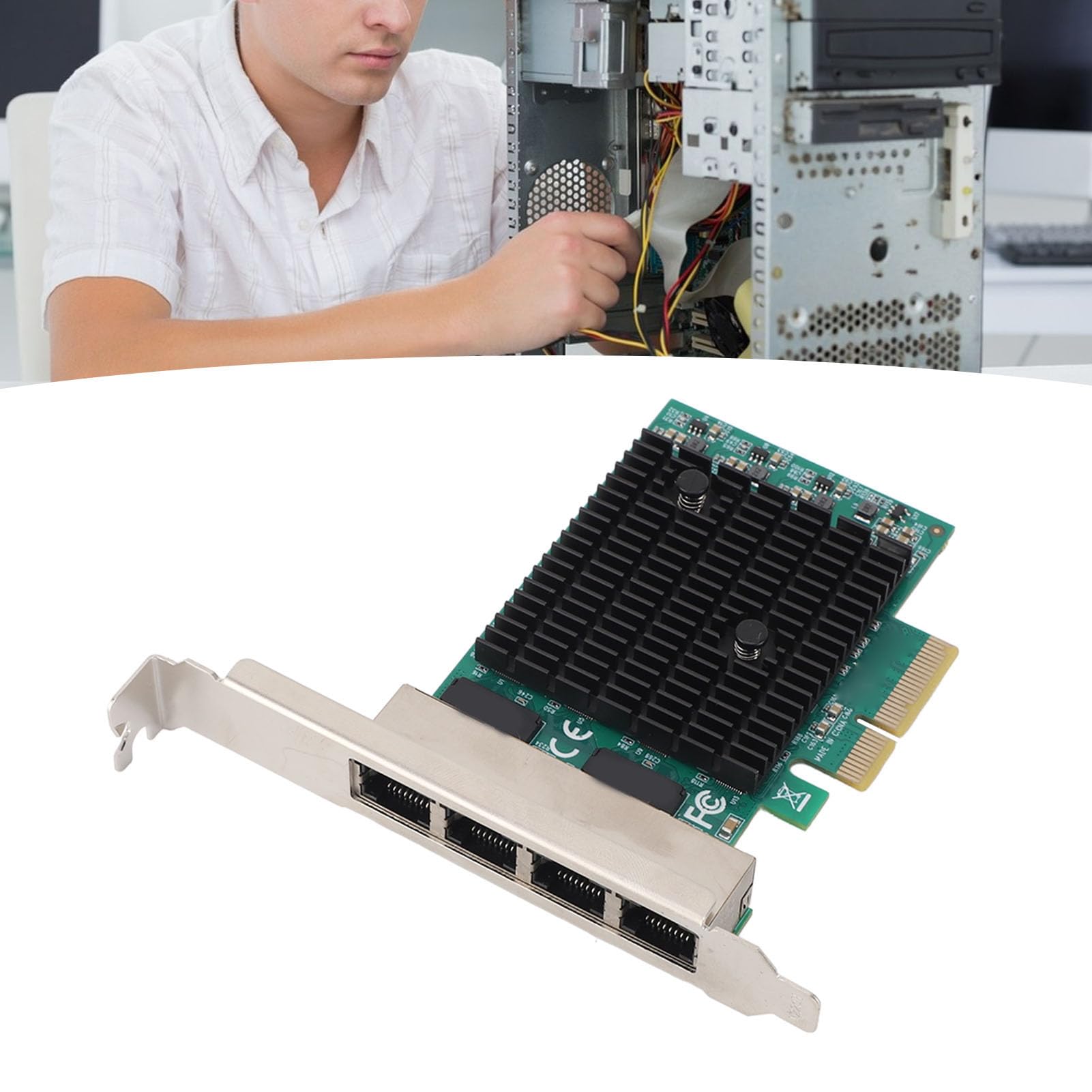 Tarjeta de Red PCIe Gigabit de 4 Puertos, Controlador LAN RTL8125B,