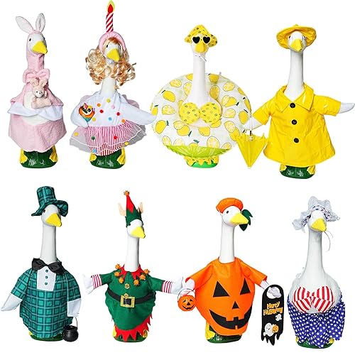 8 Set Holiday Porch Goose Outfits All Seasons Holiday Bundle