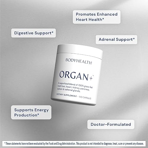 Miniatura 3 de BodyHealth Organ+ Complejo de órganos glandulares alimentados con pasto, suplemento de órganos de carne de res alimentados con pasto, hígado de