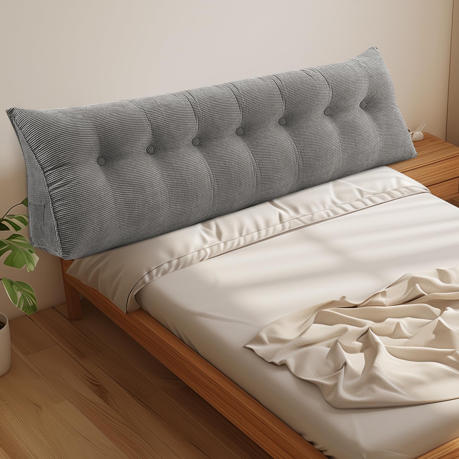 OHMG 200CM Coussin de Lecture pour Lit,Coussin Dossier Canapé, Coussin Compensé Triangulaire,Coussin Lombaire en Coin,Support De Positionnement,Doux et Confortable,Coussins de Dossier pour lit