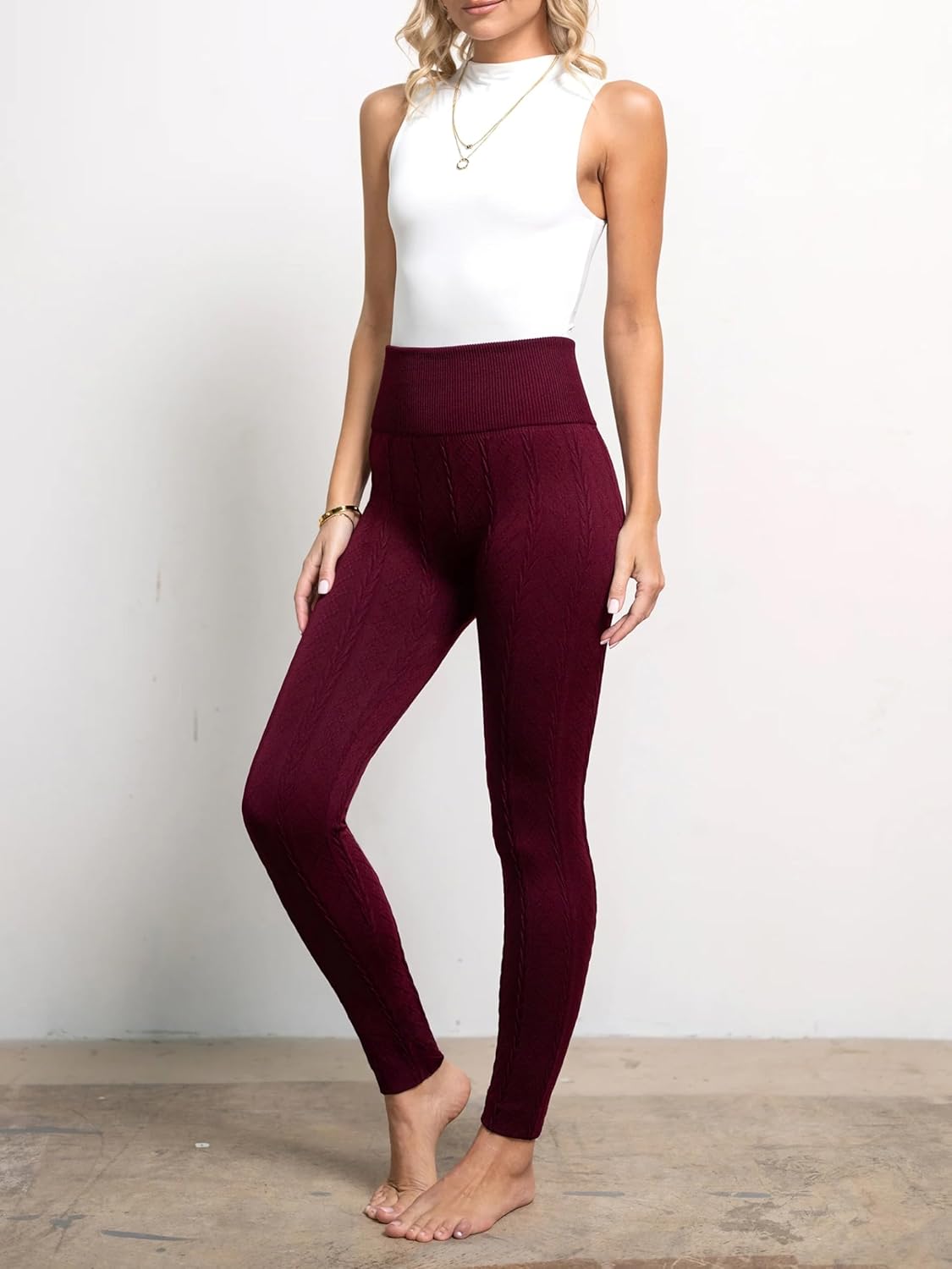 Conceited Fleece Lined Leggings in New Sweater Knit and 20+ Colors (Available in Plus Size) - Image 2