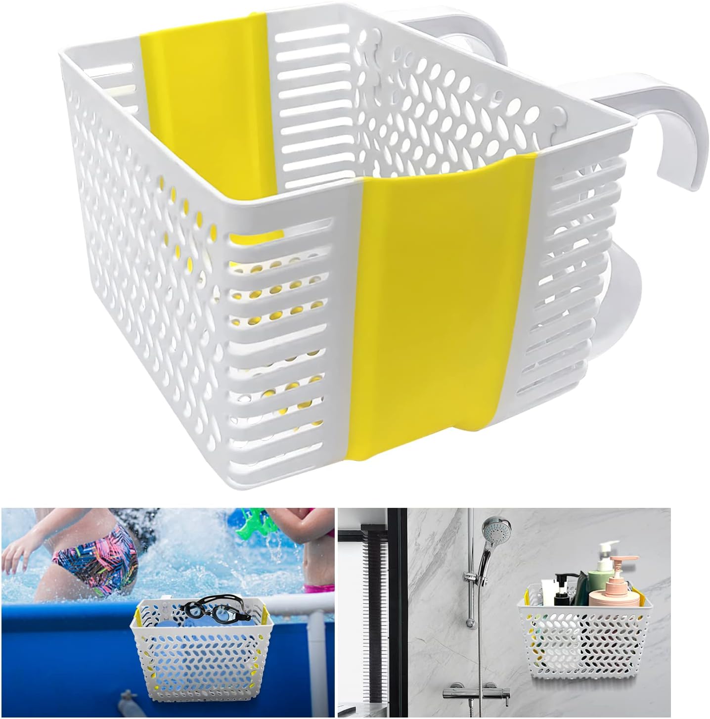 Poolside Storage Basket,Thickened Pool Storage Basket,Above