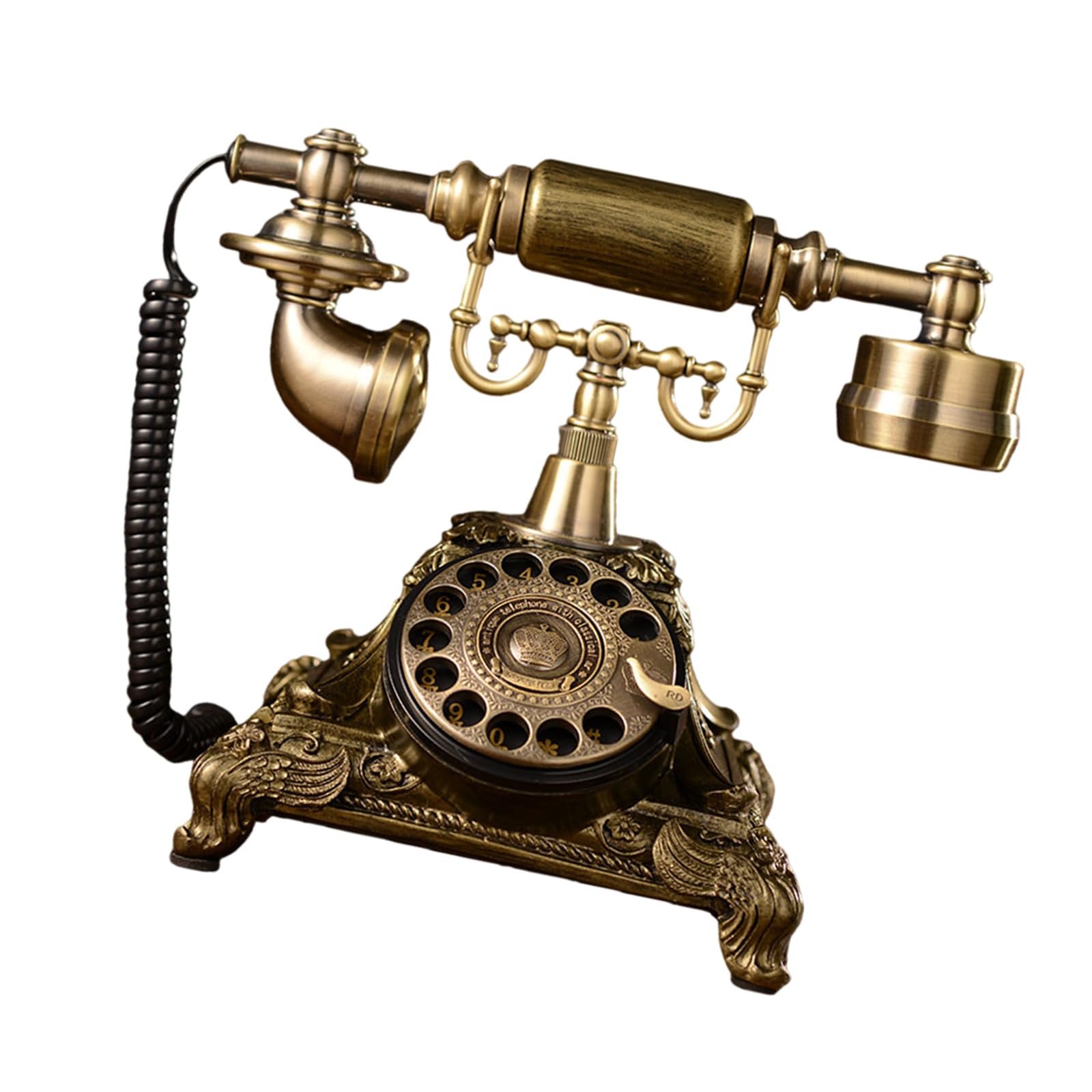 Xjdzineq European Antique Design Rotary Dials Phone Model Nostalgics Resins Landline Telephone Replicas Ornament for Collectors Nostalgics Telephone Model for Display