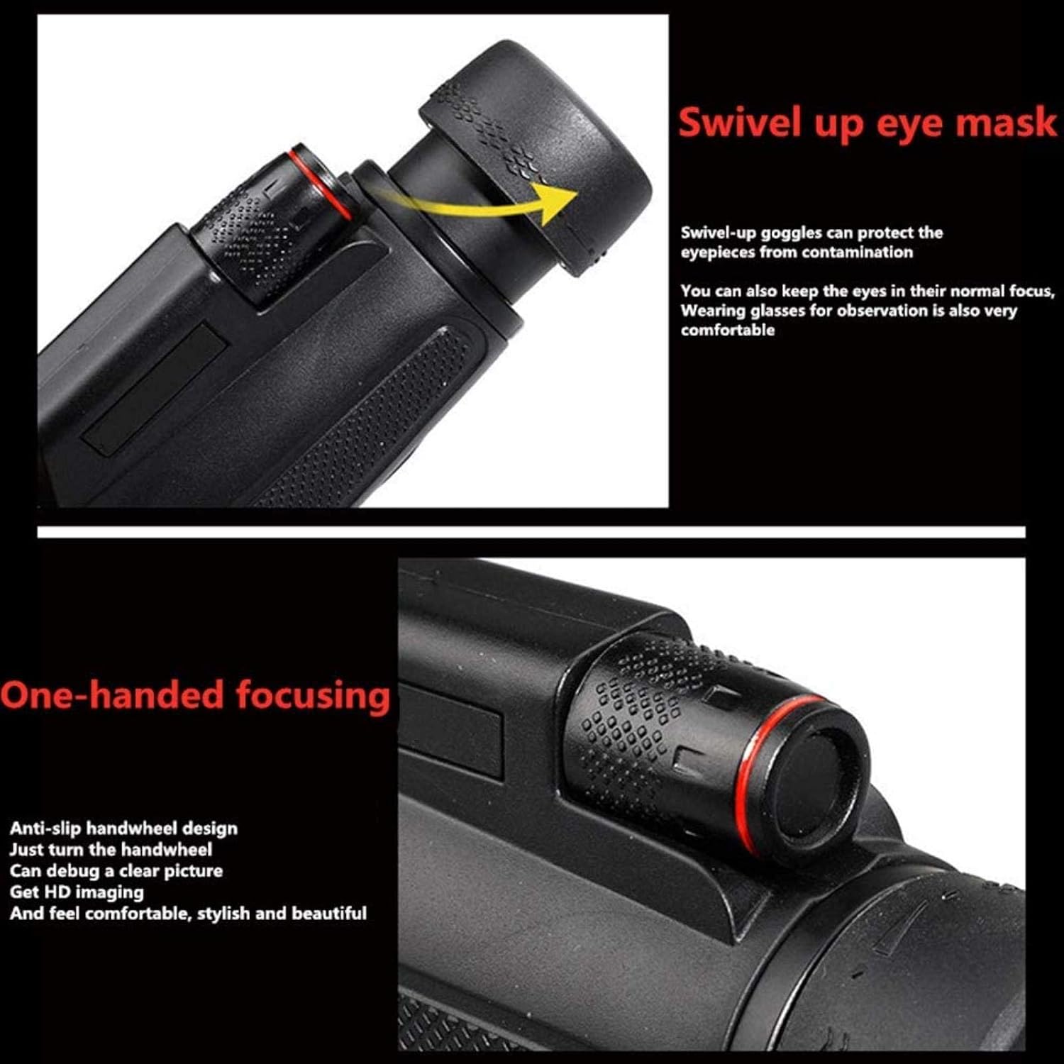 10X42 High Power BAK4 Prism FMC Lens Monocular Telescope Compact with Portable Life Waterproof Monocular for Bird Watching Travel