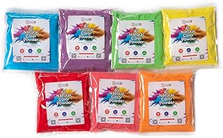 Kulture Khazana: Holi Color Powder - 100gm Bags, 7 Pk - All Natural, Was...