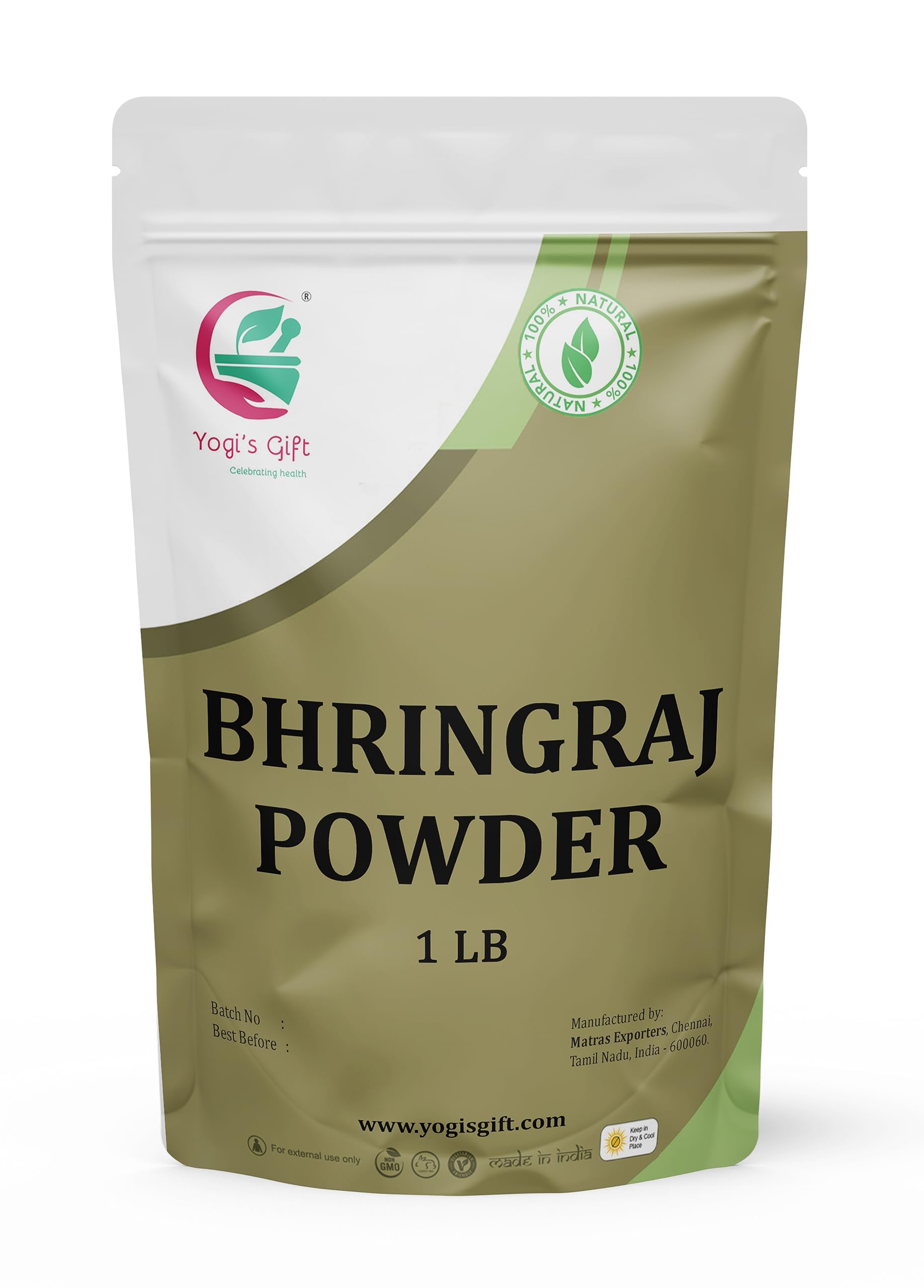 100% Pure Bhringraj Powder | 1 Pound (454 grams) | Eclipta Alba | Karisalankanni Powder | False Daisy Powder | By Yogi's gift®