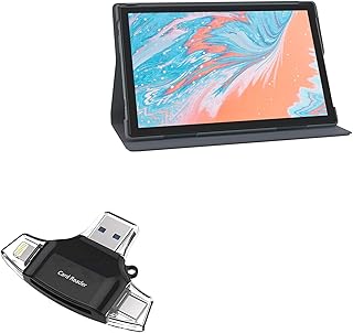 BoxWave Smart Gadget Compatible with Vastking KingPad K10 Pro (10.1 in) - AllReader SD Card Reader, microSD Card Reader SD Compact USB - Jet Black