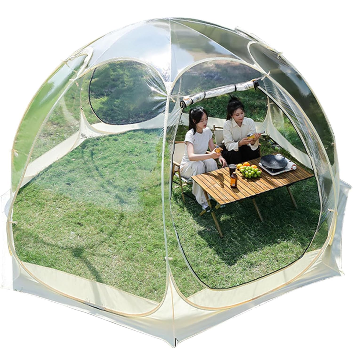 Amazon.co.jp: バブルテント ポップアップガゼボ、360°屋外ドーム、3-6人用キャンプドーム-3mx3mx2m、ホームパーティー、キャンプ用  : スポーツ＆アウトドア
