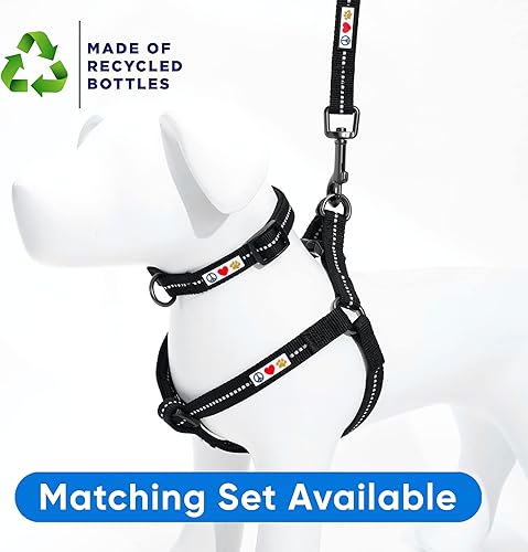 Miniatura 5 de Pawtitas - Arnés reciclado para perros con reflectante cosido, para cachorros, hecho de botellas de plástico recogidas de océanos, grande, negro mar