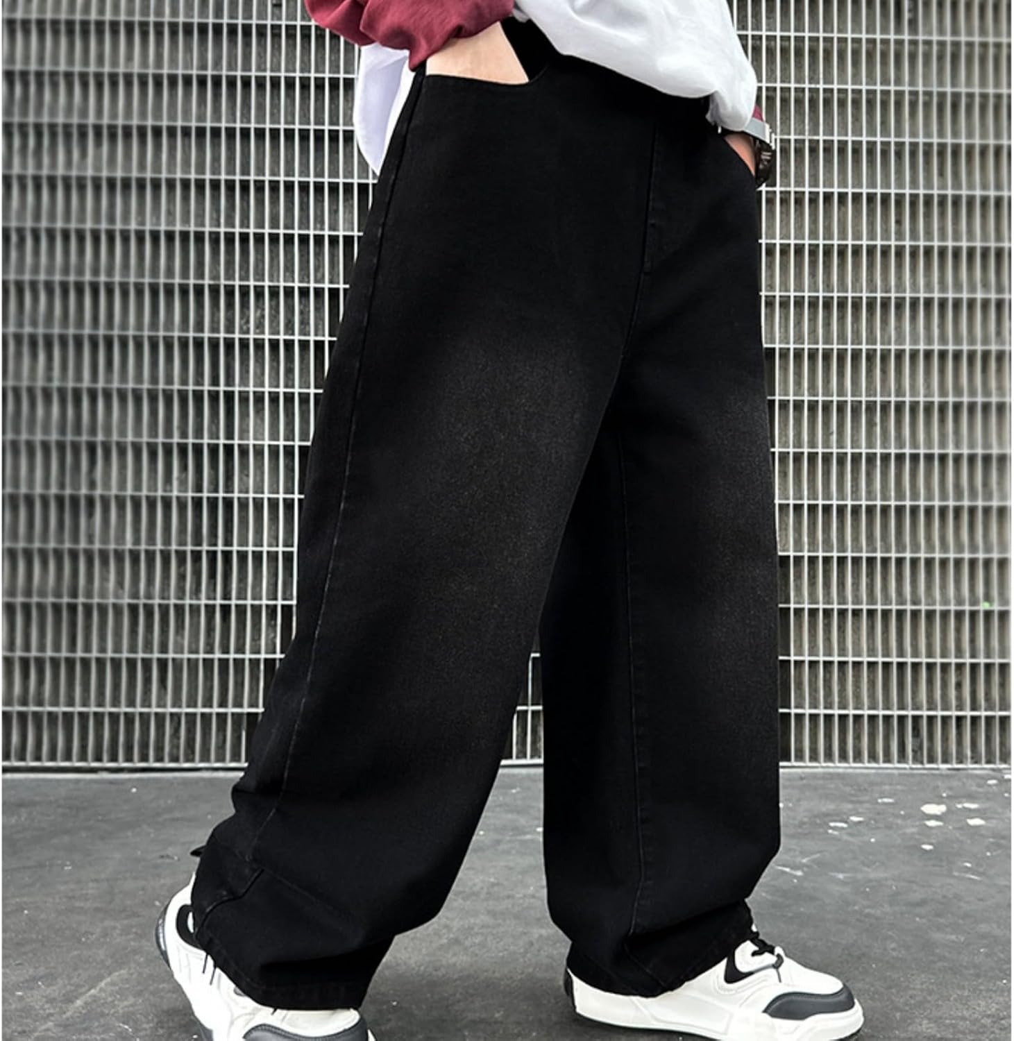 Toddler Jeans Boys Stretch Fit Elastic Waist Pull On Relaxed Boys Pant Active Athletic Youth Outdoor Soft Teenage Streetwear