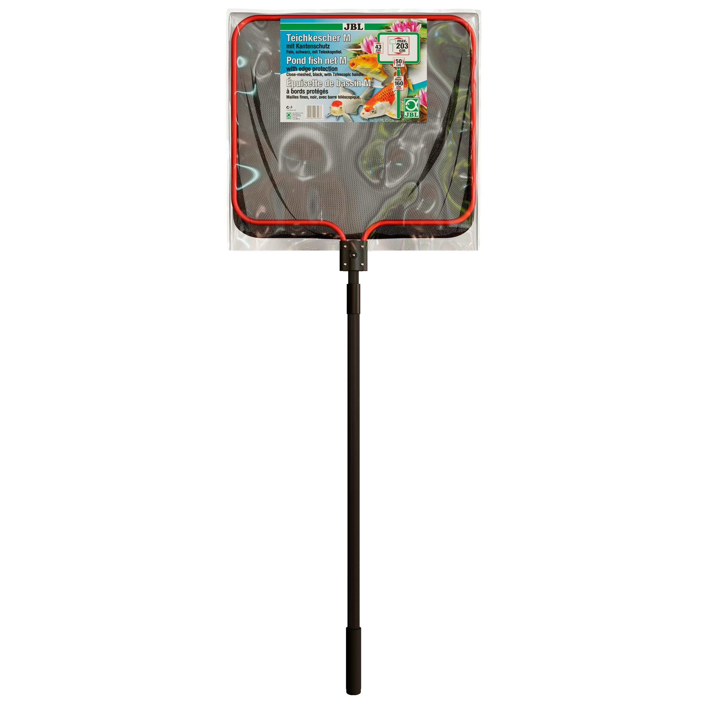 JBL Retino per laghetto M fine, 50 x 43 cm, Maglia fine, 160 cm, Manico telescopico