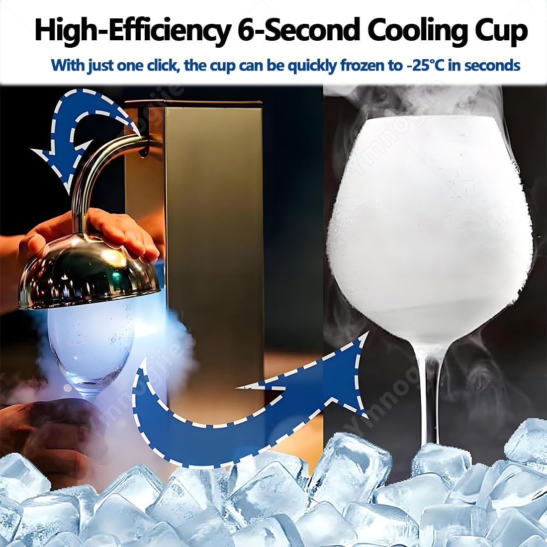 Escarchador Vidrio con CO2,Enfriador Vidrio para Vino Acero Inoxidable | Enfriador Copas,Enfriamiento Rápido a -45 °c En 6-8 S,Enfriador Instantáneo Bebidas para Cócteles,Cerveza,Bebidas Mixtas