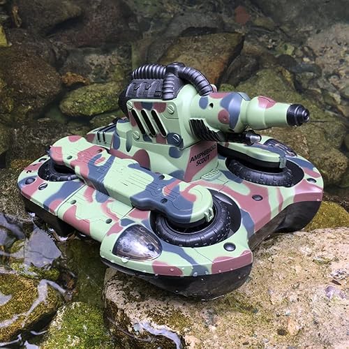 Miniatura 2 de Juguetes de playa de 360 giratorio RC coche 2.4G control remoto anfibio impermeable tanques militares y barcos RC vehículos de lucha contra la