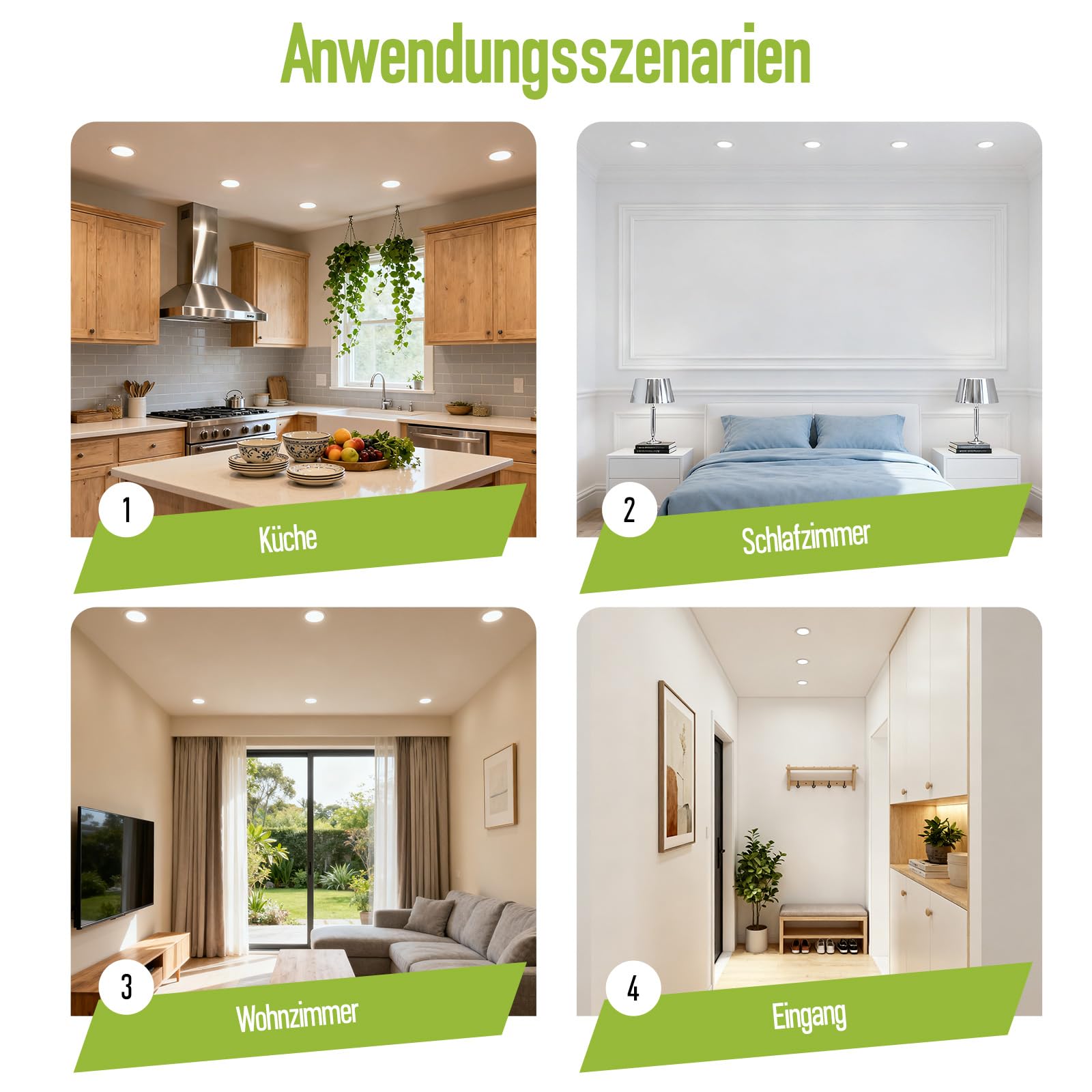 Maxled Light is Led! 2 Sztuk Reflektory LED Wpuszczane Sufitowe 9W 230V 720Lm 3CCT IP44 Reflektor Zabudowy LED Downlight Wpuszczany do Salonu Kuchni Sypialni Ø145mm Otworu Φ130mm Aluminium