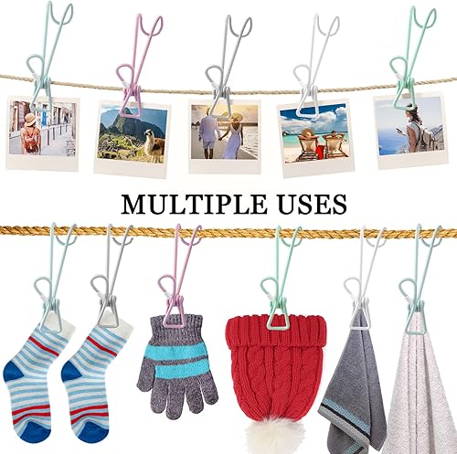 Miniatura 4 de 12 alfileres de ropa con gancho, clips colgantes de cola larga, mini pinzas de ropa para fotos, paquetes de alimentos, cocina, baño, oficinas