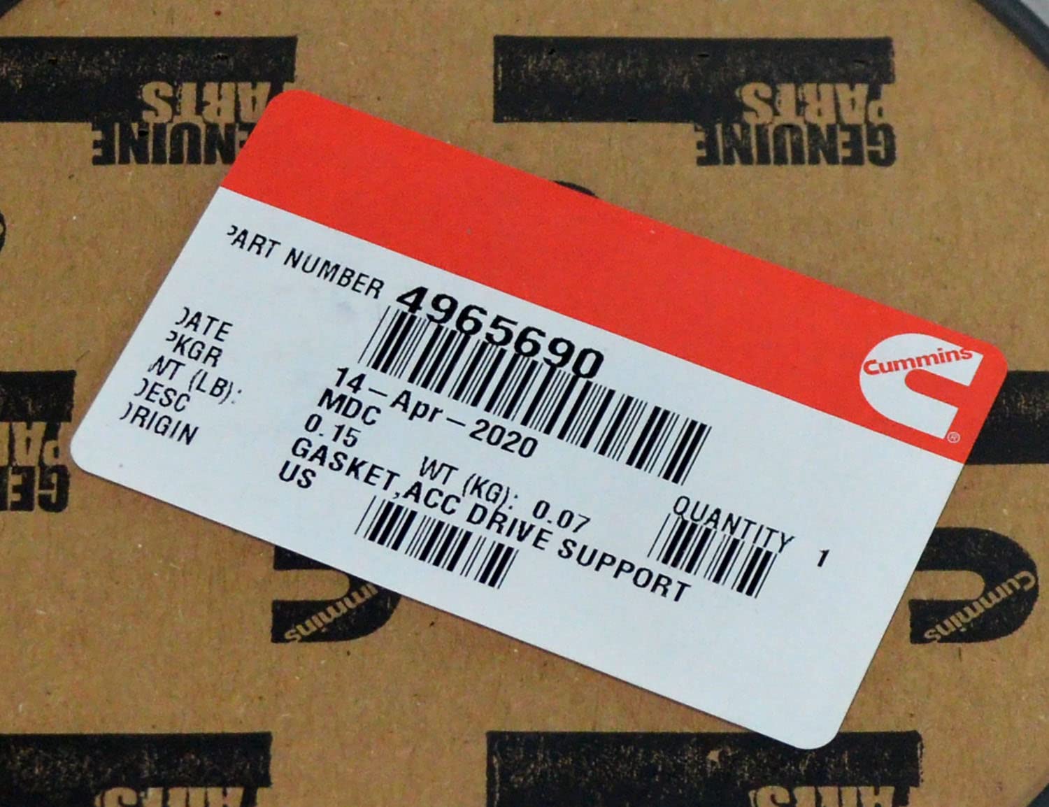 Amazon.com: Cummins Engine Acc Drive Support Gasket 4965690 