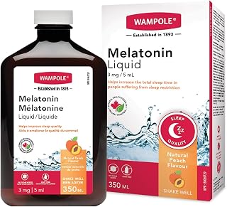 Wampole Liquid Melatonin 3 mg - Fast Liquid Absorption - Promotes Sleep Quality & Duration - 350 ml (Pack of 1)