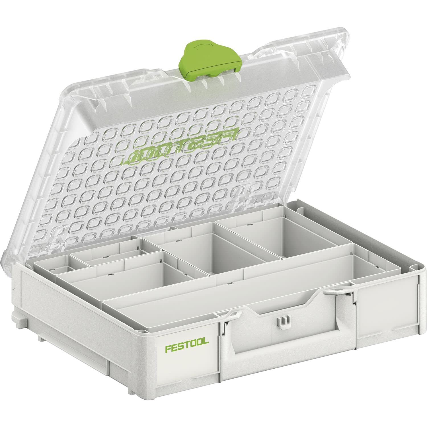 Festool Systainer Organizer SYS3 ORG M 89 - Sortimentkasten mit 6 Boxen | Modulare Kleinteileboxen mit transparentem Deckel, 20 kg Traglast und Stapelfunktion im Festool Werkstatt-System