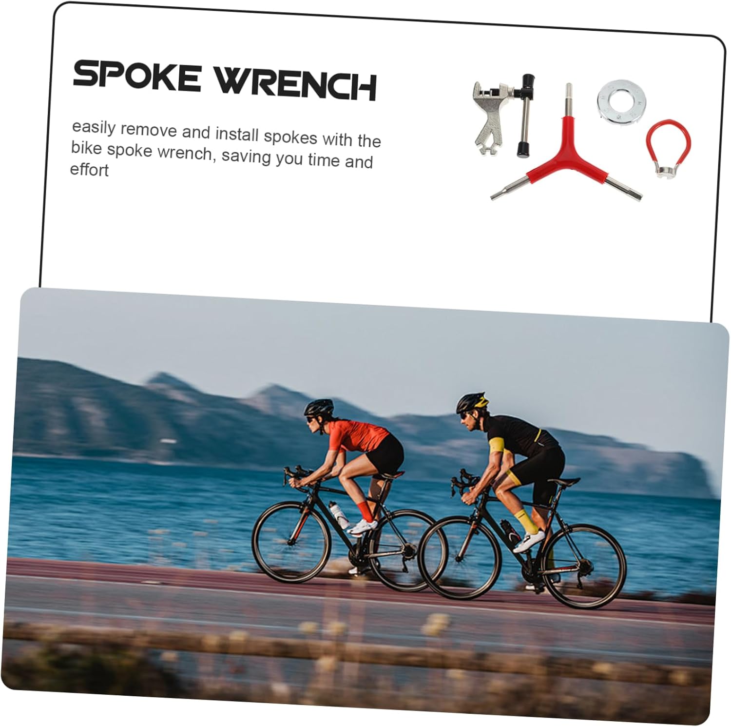 LIOOBO Mountain Bike Spoke Wrench Set Easy Bike Repair Tool Kit for Bicycle Maintenance