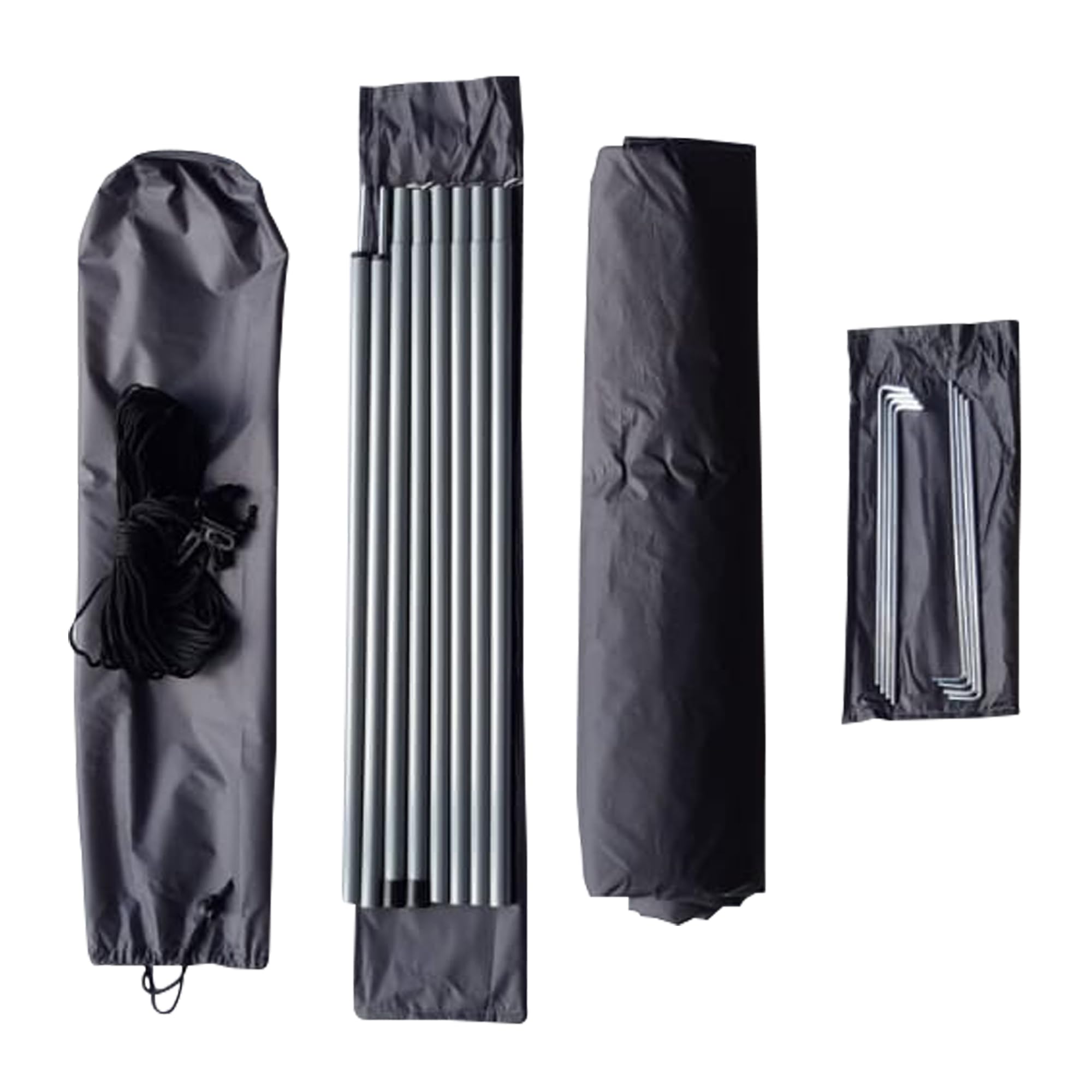 EXPLORER® Sonnensegel 3x4m rechteckig wasserabweisend mit Stangen, Leinen und Heringen Sonnenschutz UPF80+ UV Schutz nach Standard 801 in beige für Balkon Garten Terrasse