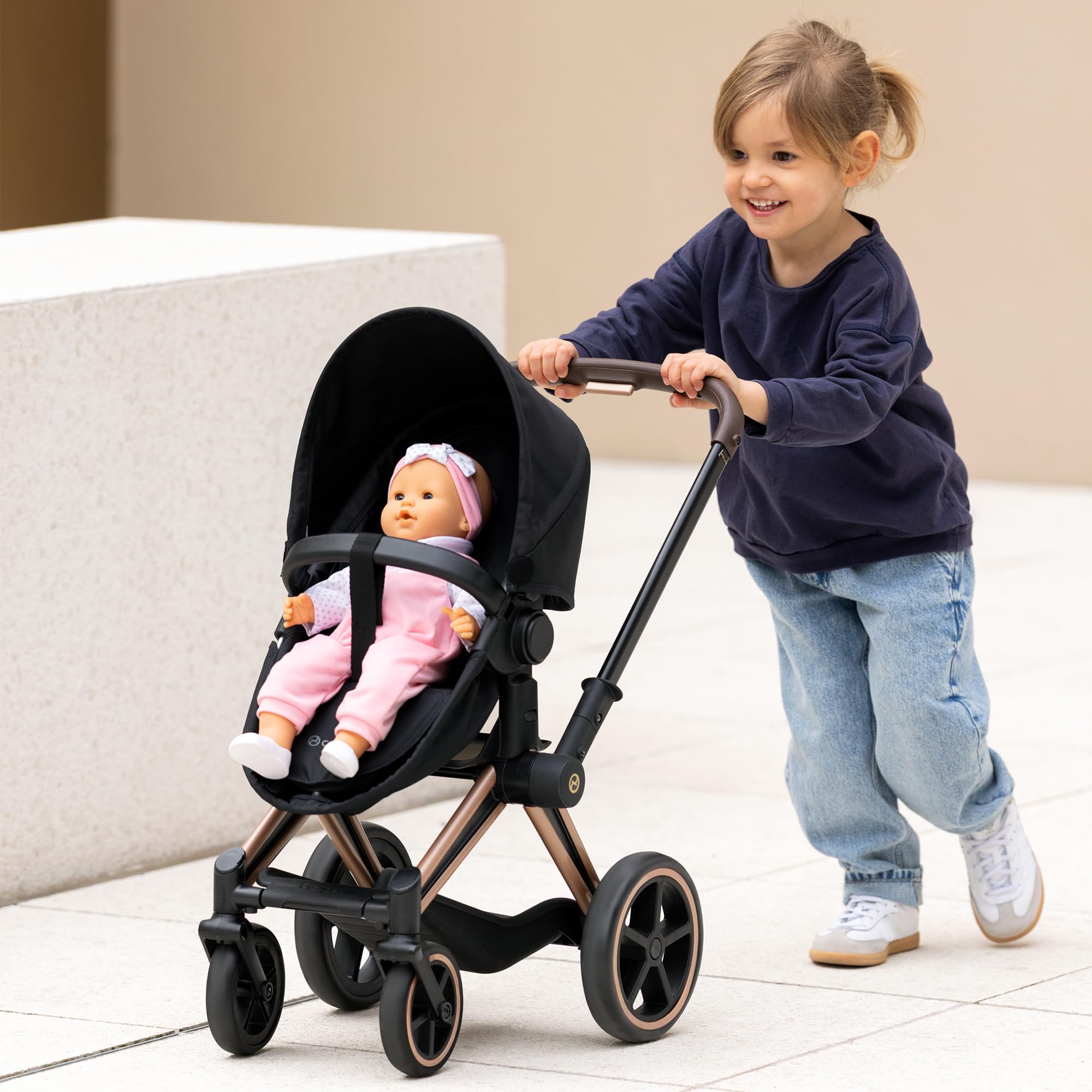 Corolle - Landau Cybex Noir, Accessoire pour Poupon 36 et 42 cm, Dès 3 Ans, 9000142070
