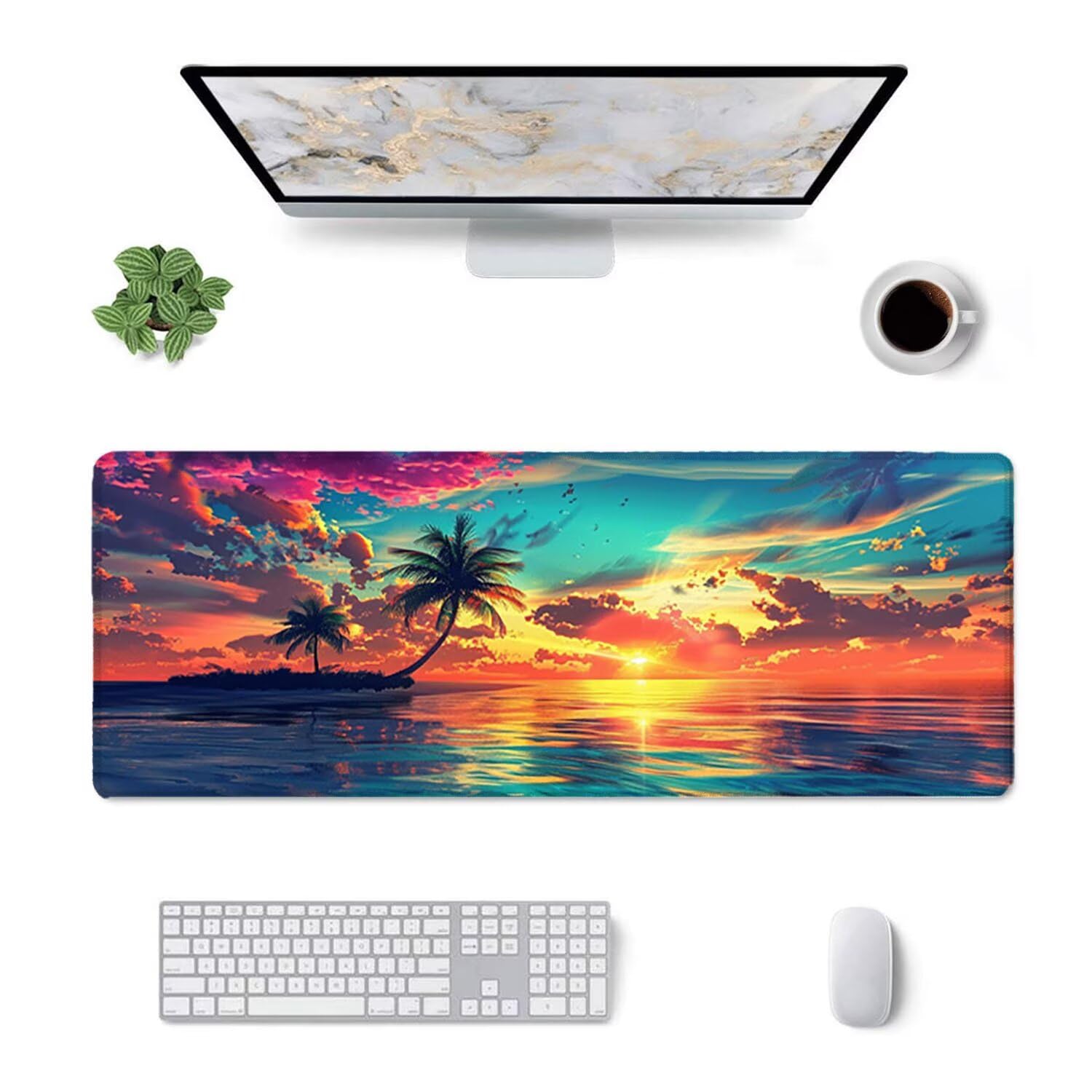 Alfombrilla de Ratón Gaming XXL Grande IR al mar Todos los días Alfombrilla PC y Portátil con Base de Goma Antideslizante Bordes Cosidos Superficie de Tela Suave Oficina y Hoga 1600x800mm L-693