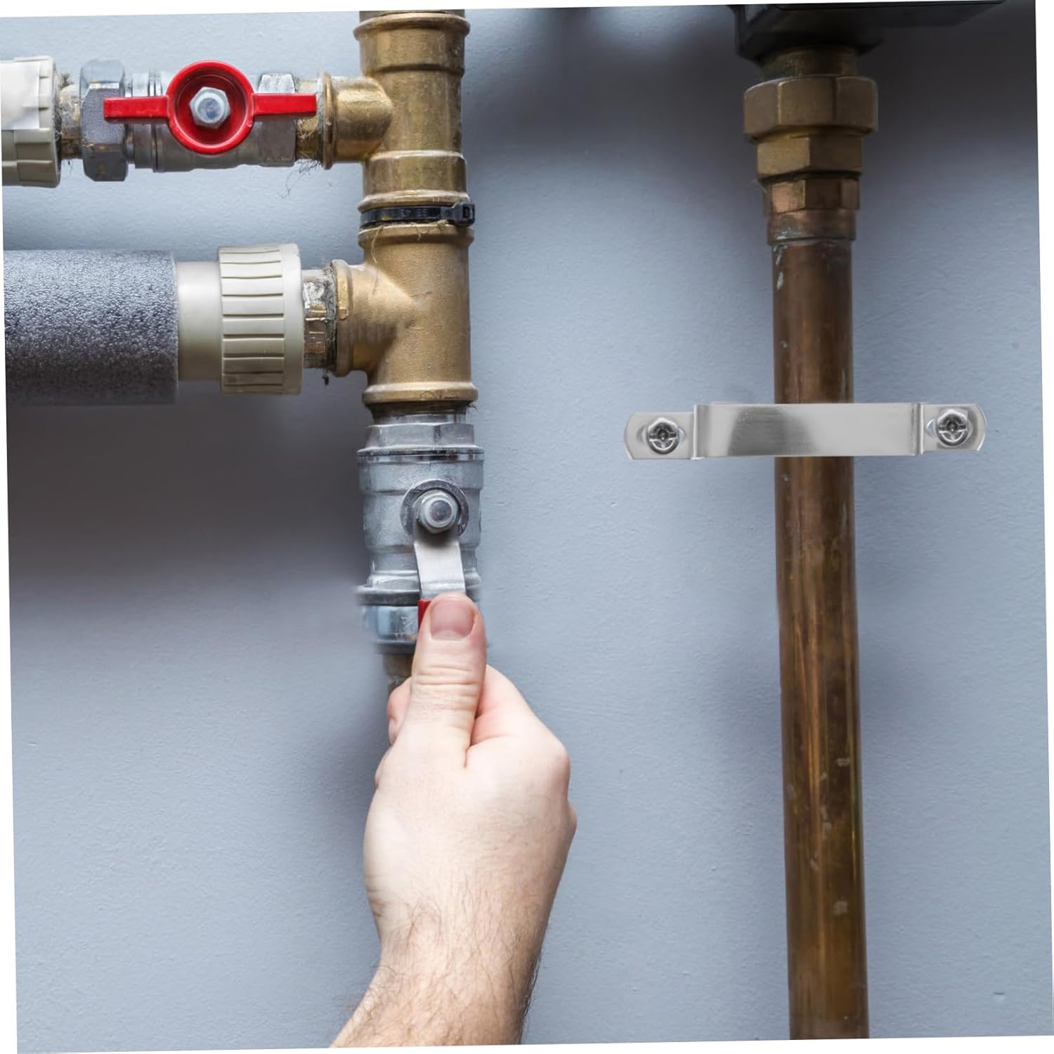 TEHAUX 16pcs Stainless Steel u Clamp Bracket for Pipe Support Heavy Duty Tube Hanger Weather Resistant for Use